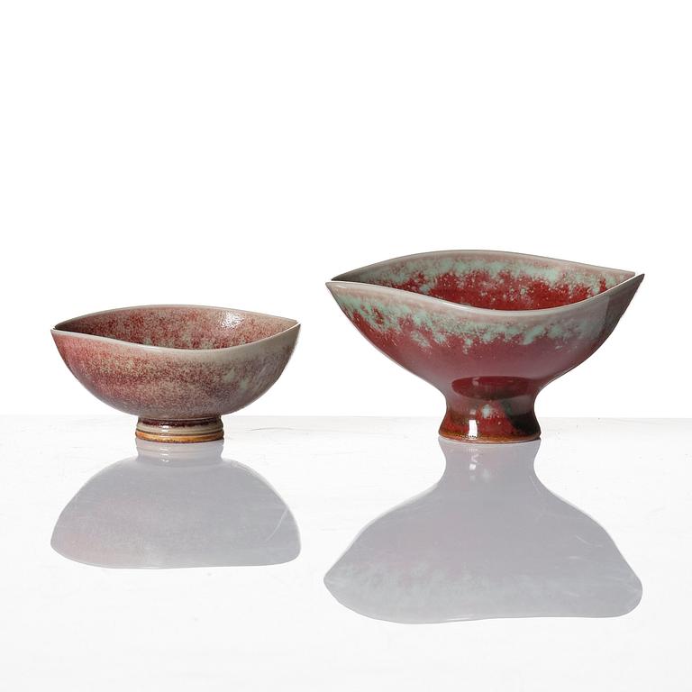 Berndt Friberg, vaser 8 st och skålar, 3 st, Gustavsbergs studio 1960-70-tal.