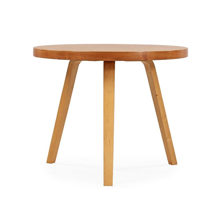 An Alvar Aalto curly birch table, made on license by Aalto Design Hedemora for Artek, Sweden 1946-56.