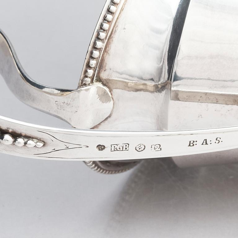 Petter Gillberg, grädd-/såskanna, silver, Varberg 1790. Gustaviansk.