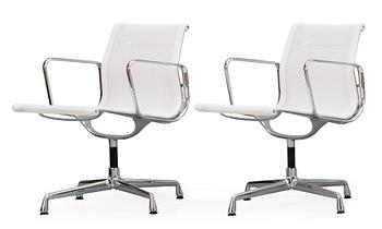 115. A pair of Charles & Ray Eames 'Aluminium Group, EA 107' armchairs, Vitra.