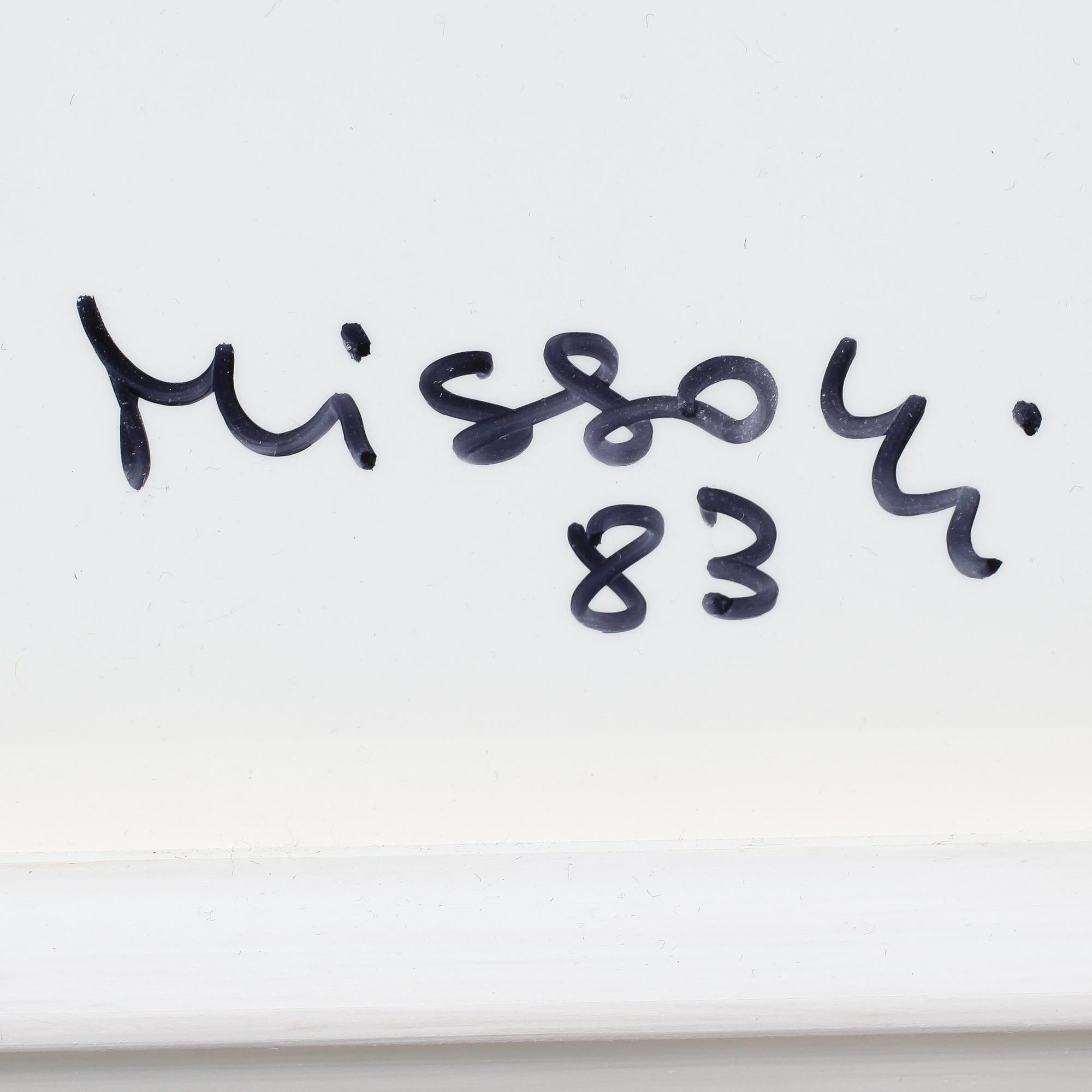 OTTAVIO MISSONI, stickad multipel, textil på plexiglas, signerad och daterad 83, numrerad 3/6 på plakett.