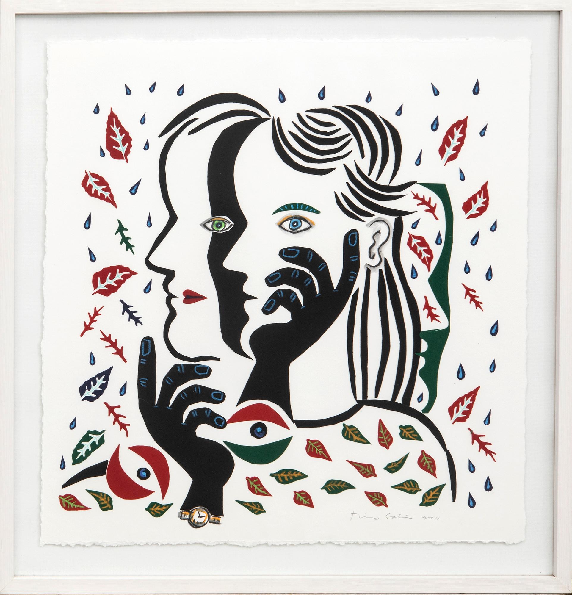 Timo Solin, mixed media/collage signed and dated 2011.