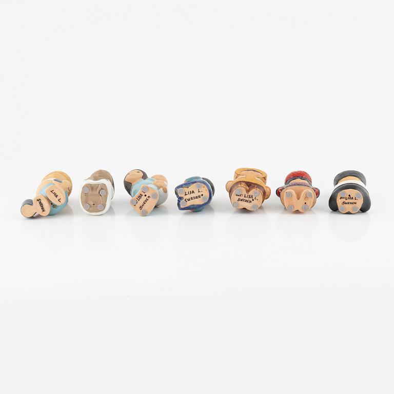 Lisa Larson, figurines, 7 pcs, stoneware, Gustavsberg.