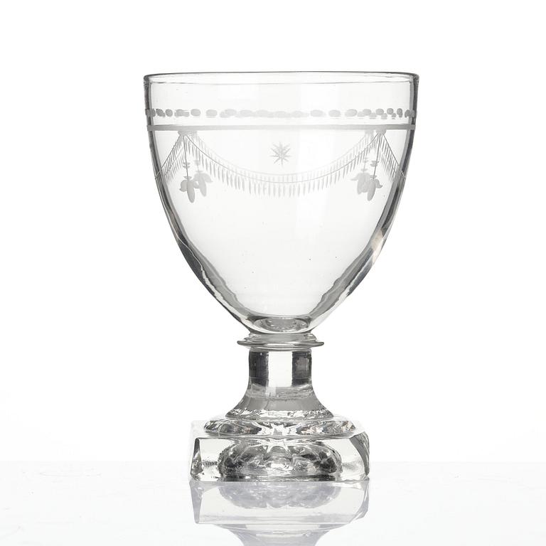 Wine glasses, twelve pieces, Sweden early 19th century.