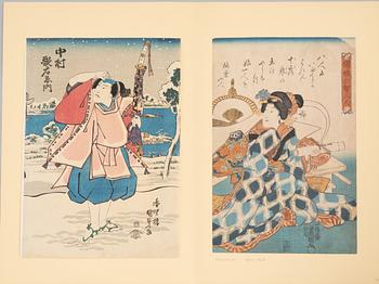 Utagawa Kunisada, Two actors portraits.