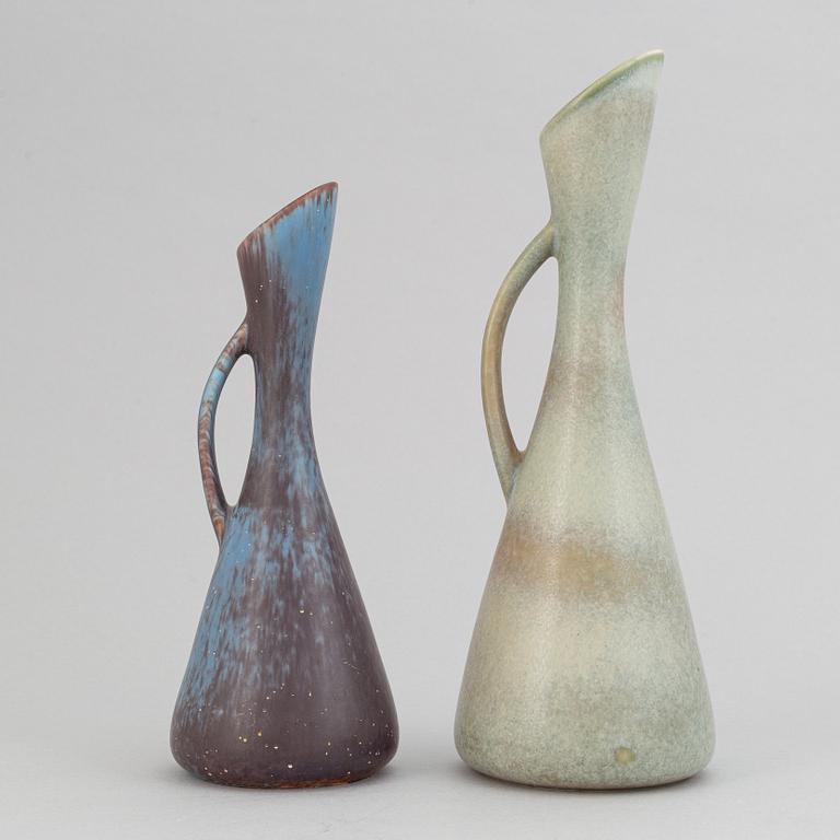 Gunnar Nylund, a set of five stoneware vases and two bowls and Carl-Harry Stålhane, a set of two vases for Rörstrand.