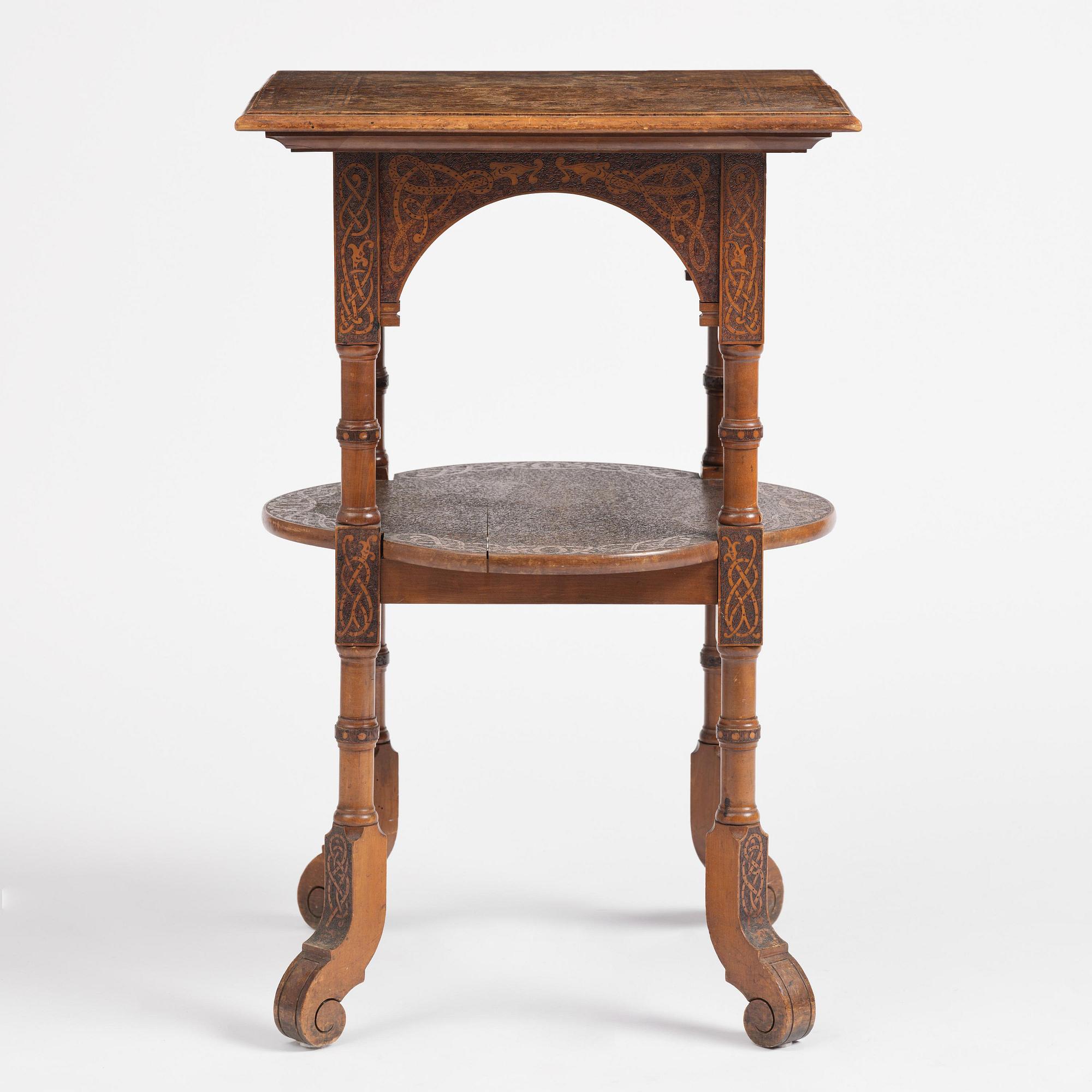 Table, probably Norway, Old Norse style, late 19th century.