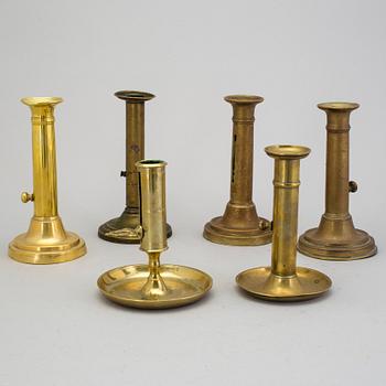 Six candlesticks, 1700-/1800s.
