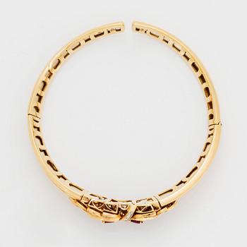 Collier och armband 18K guld med fasettslipade rubiner.