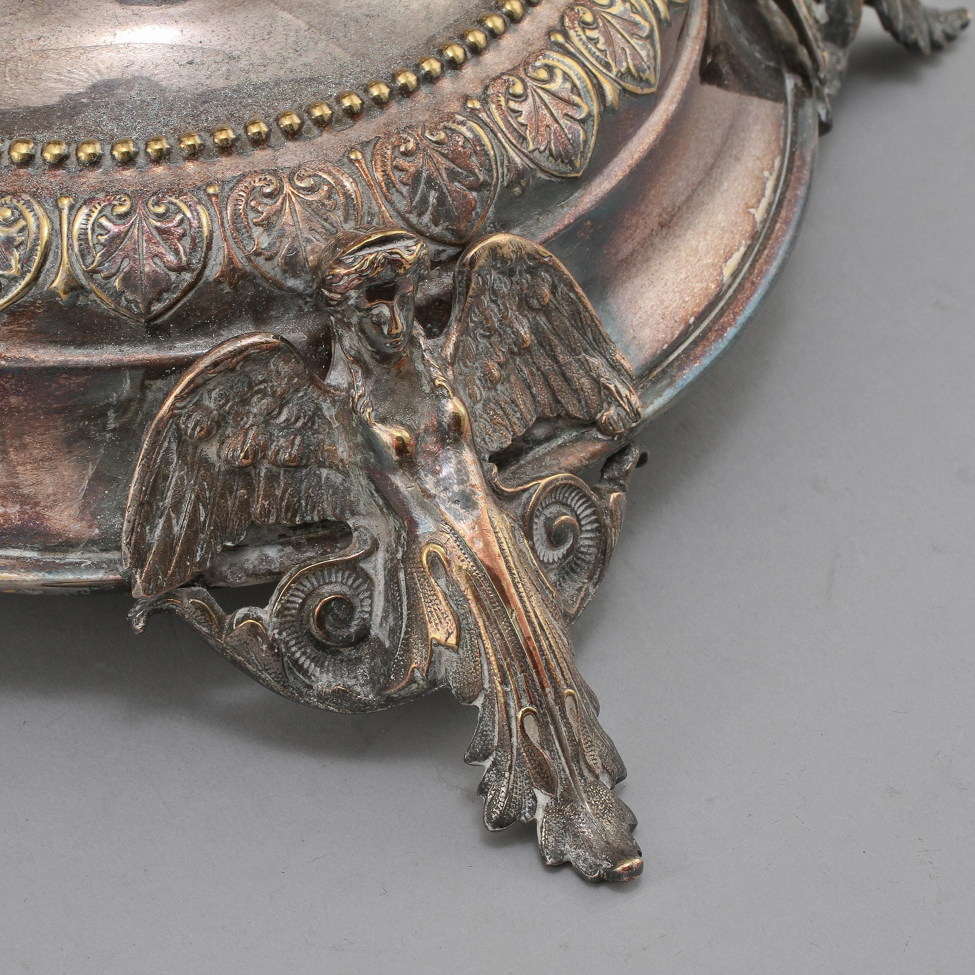 UPPSATSSKÅL, nysilver, omkring sekelskiftet 1900.