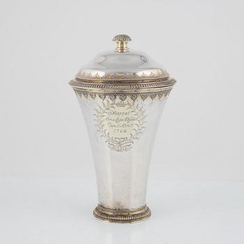 Peter Stenfelt, a silver beaker, Gävle, 1764. With lid by Otto Lindeberg, Stockholm, 1916.