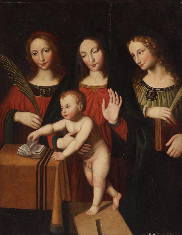Bernardino Luini Hans art, Madonnan med barnet samt S:ta Katarina och S:ta Barbara.