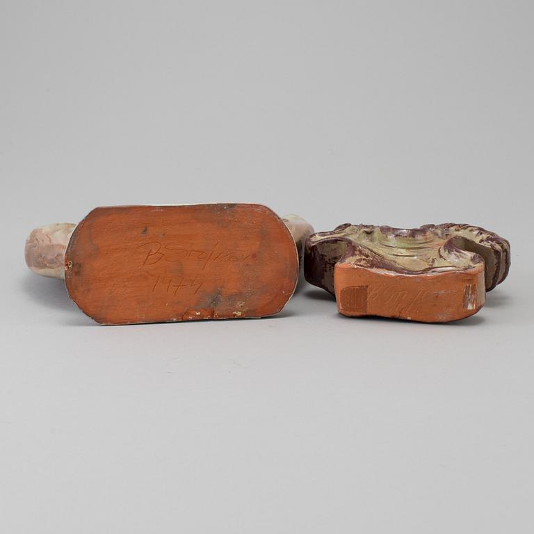 BORIS STOJKOV, 2 stycken skulpturer, keramik. Signerade och daterade 1974.