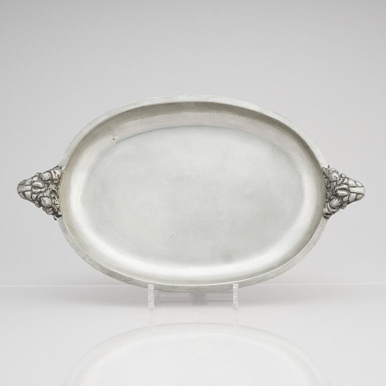 Anna Petrus, & Estrid Ericson, a pewter dish, Svenskt Tenn, Sweden, possibly 1986.