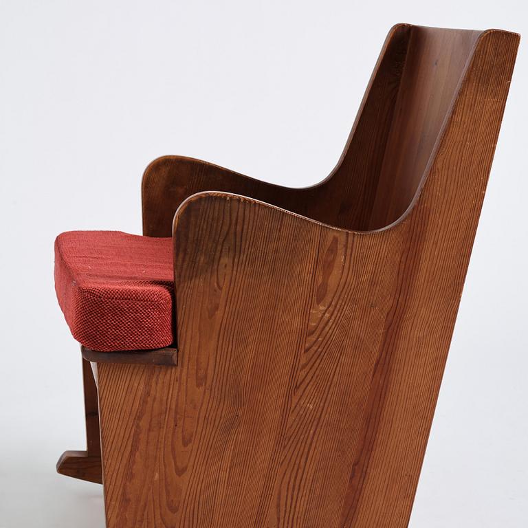 Axel Einar Hjorth, a stained pine 'Lovö' rocking chair, Nordiska Kompaniet 1930s.