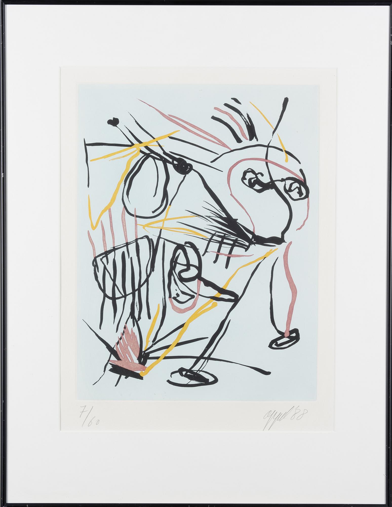 KAREL APPEL, etsning, signerad, numrerad 7/60, och daterad -88.