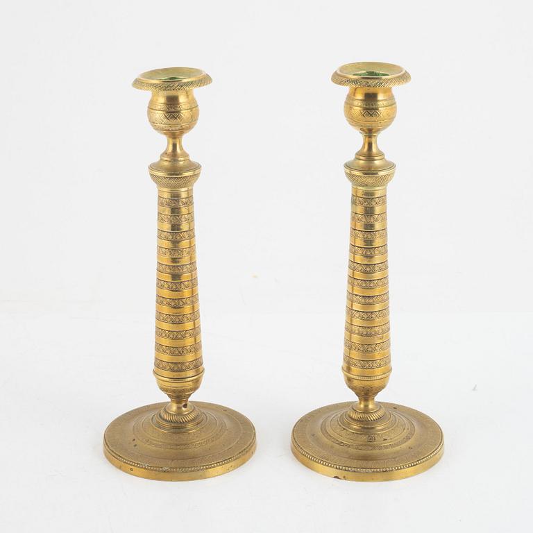 Candlesticks, a pair, Empire style, circa 1900.
