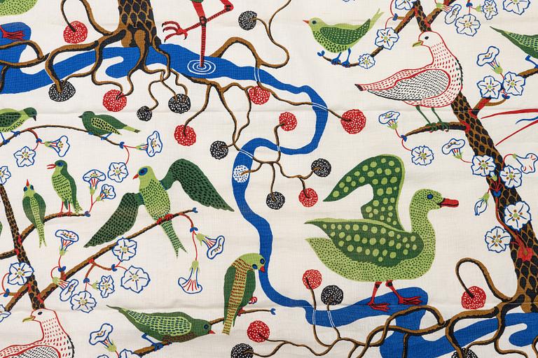Josef Frank, hissgardiner, ett par, "Gröna Fåglar", Svenskt Tenn.