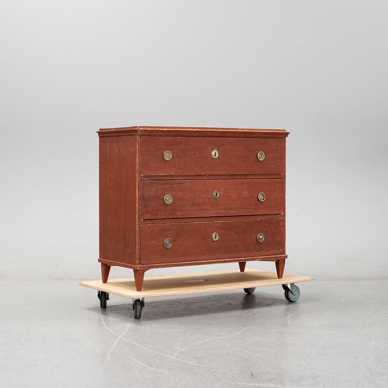 A late gustavian chest of drawers, early 19th century.