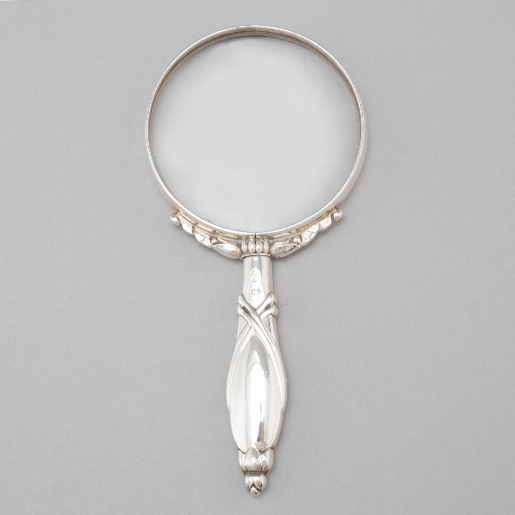 GEORG JENSEN, a silver magnifying glass, Copenhagen Denmark, first part of the 20thC.