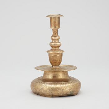 A Baroque brass candlestick, Nürnberg second half 17th century.