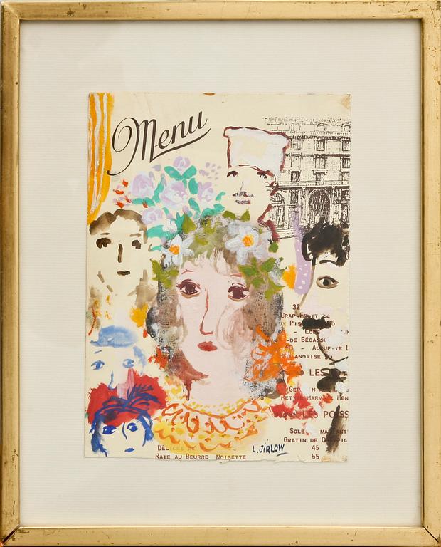 LENNART JIRLOW, gouache, sign.