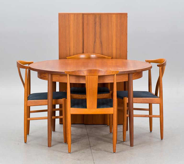 MATSALSMÖBLEMANG, 4 delar, 1950/60-tal.