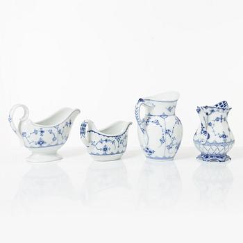 Royal Copenhagen, dinner and coffee service, 81 pcs, Blue Fluted, Full and Half Lace.