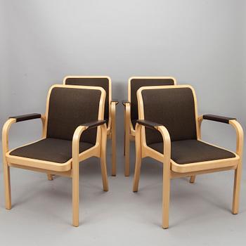 KARMSTOLAR, 4 st, E45, Alvar Aalto, Artek 1900-talets slut.