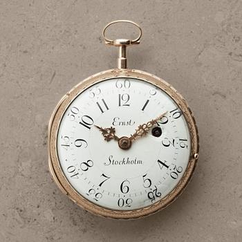 103. PETTER ERNST (1714-1784), Stockholm, pocket watch, 61 mm,