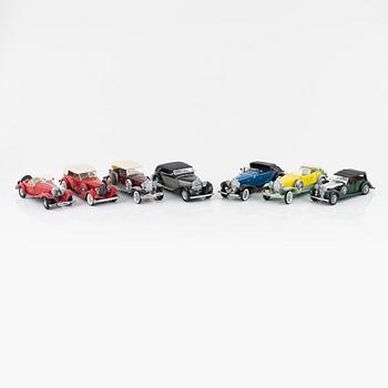 Seven die cast model cars, Franklin Mint.