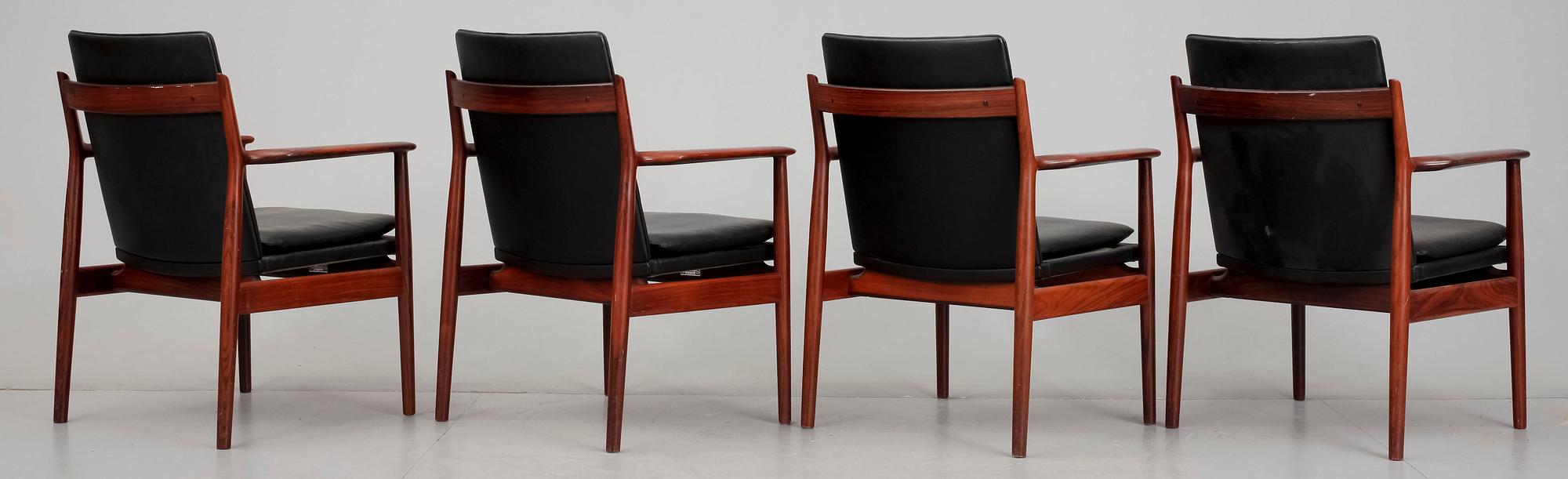 STOLAR, 4 st, "Modell 431", Arne Vodder, Sibast Furniture, Danmark, 1900-talets andra hälft.