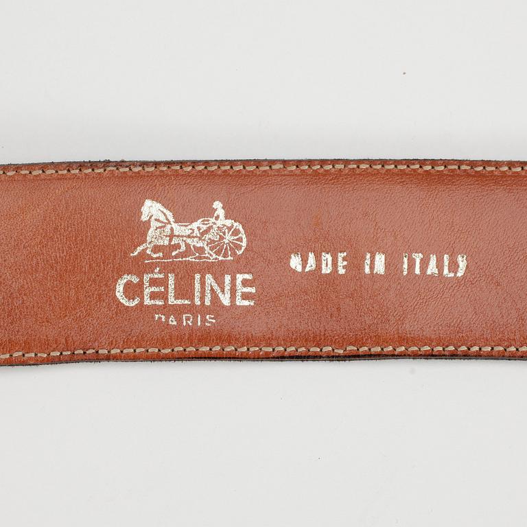 CÉLINE, a brown leather shouldre bag and a belt´.