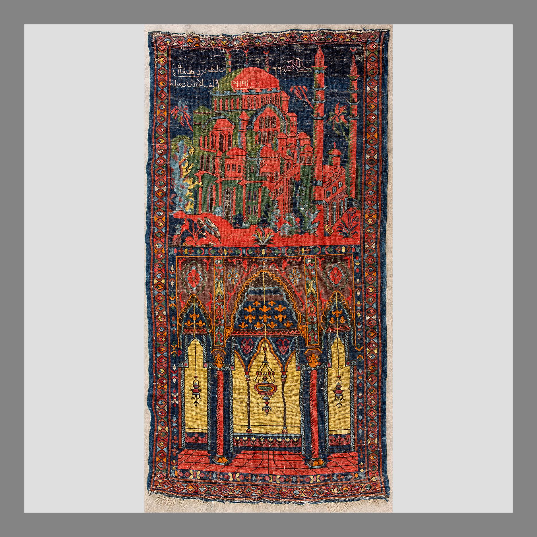 ANTIK BÖNEMATTA, Anatolisk, daterad 1316/1896, 163x92 cm.