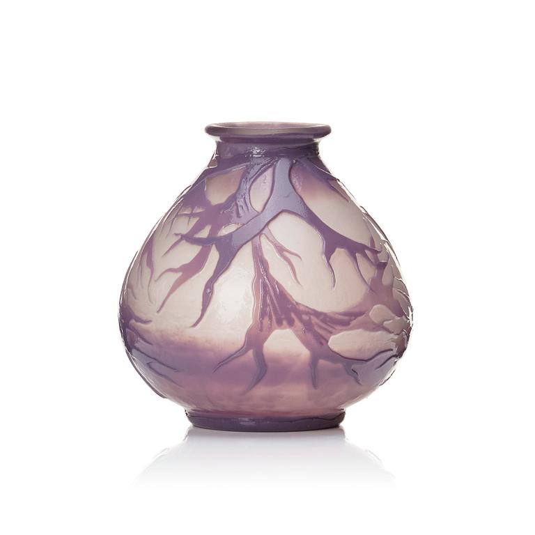 Gunnar G:son Wennerberg, an Art Nouveau cameo glass vase, Kosta, Sweden.