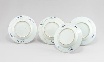 TALLRIKAR, 4 st, porslin, Kina, 1700-tal.