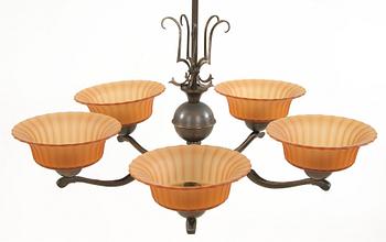 TAKLAMPA, art deco, 1900-talets andra kvartal, h 73.