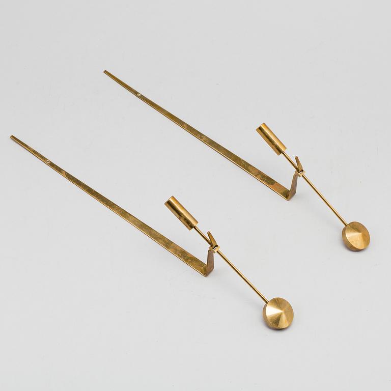 PIERRE FORSSELL, A pair of brass wallscones from Skultuna.