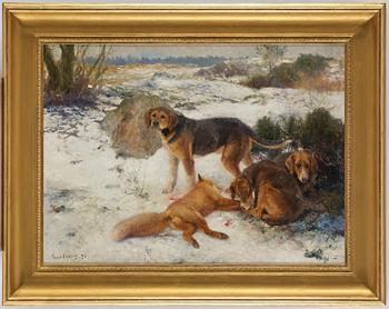 Bruno Liljefors, Hamilton hounds at the fox hunt.