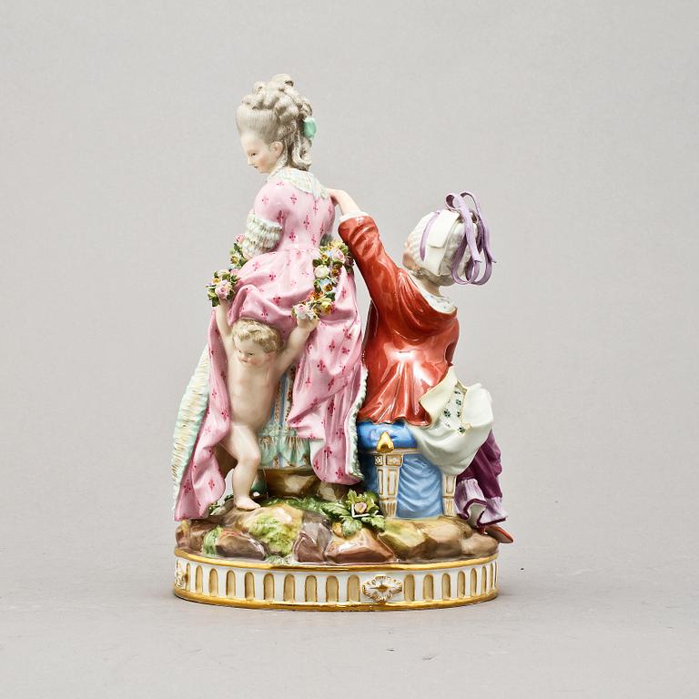 FIGURINGRUPP, porslin, Meissen, omkring 1900.