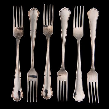 BESTICK, silver, 6+6 st "Chippendale", 2004.