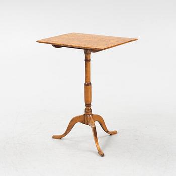 A Swedish alder root veneered tilt top table, early 19th Century.