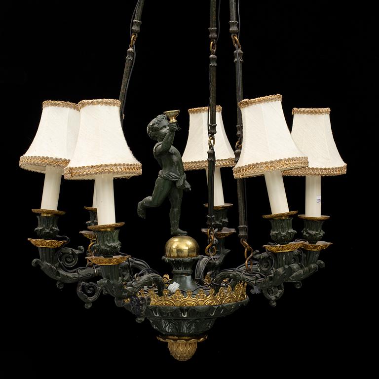 An early 20th century ceiling light.