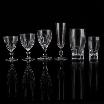 A glass service, 20th Century, presumably Orrefors. (61 pieces).