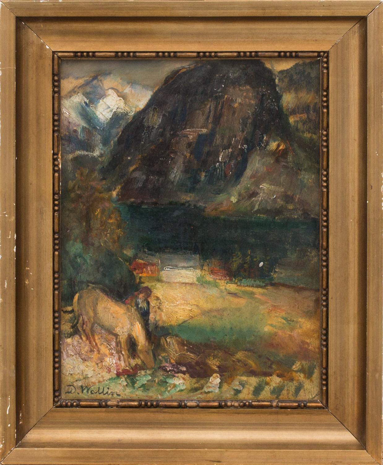 DAVID WALLIN, olja på pannå, signerad.