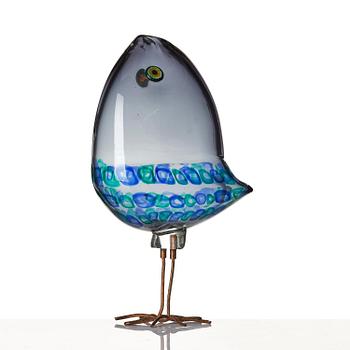 Alessandro Pianon, skulptur, "Pulcino", fågel, glas, Vetreria Vistosi, Italien, 1960-tal.