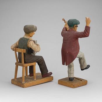 Two Herman Rosell wooden sculptures, 1930's.