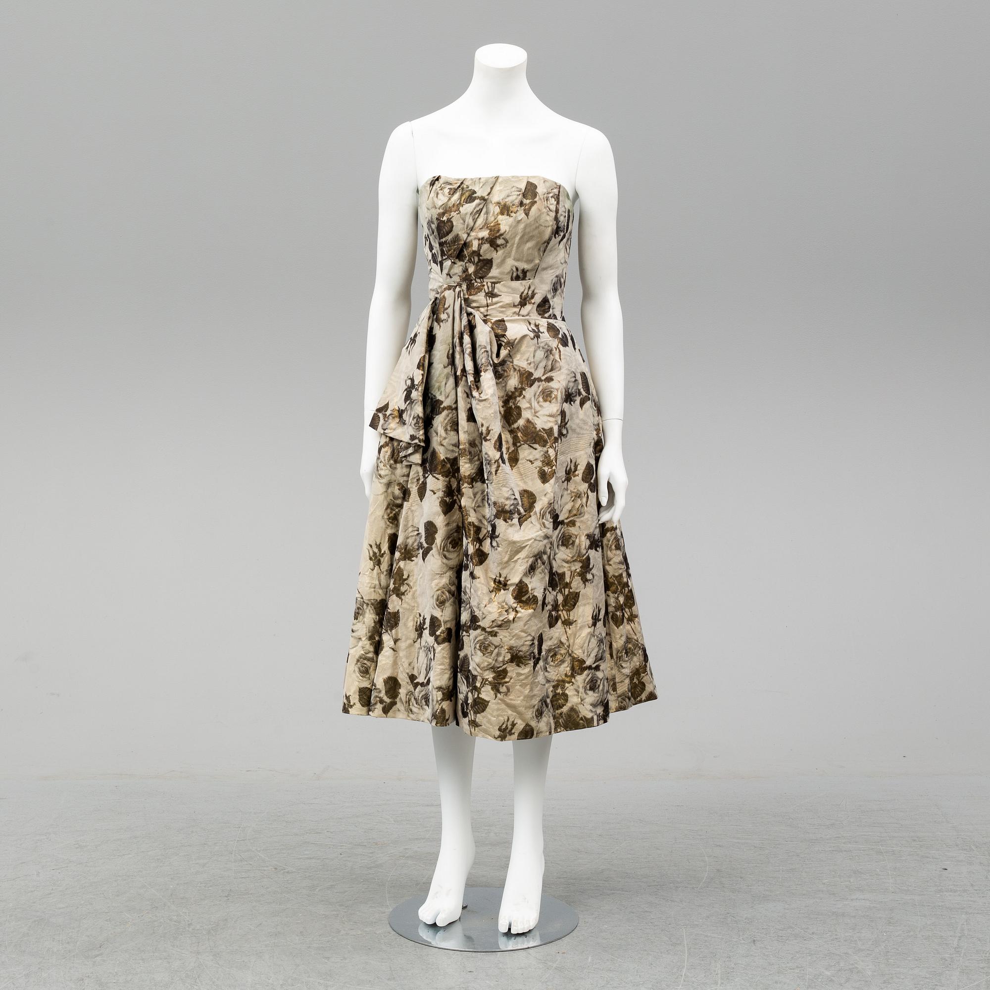 A cocktail dress from Märtaskolans Franska Avdelning, Stockholm, 1950's.