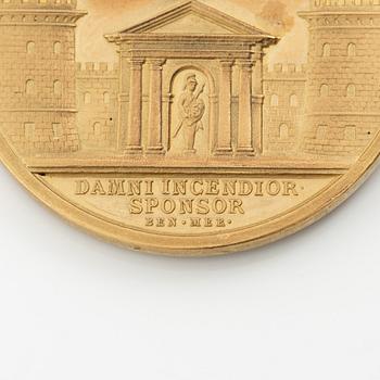 Medal. Vigili custode perennat, Firefighting medal, gold, 1974.