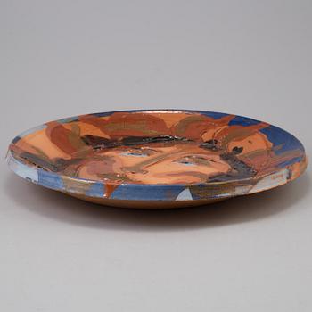 HERTHA HILLFON, dish, glazed terracotta, signed H and dated -88.